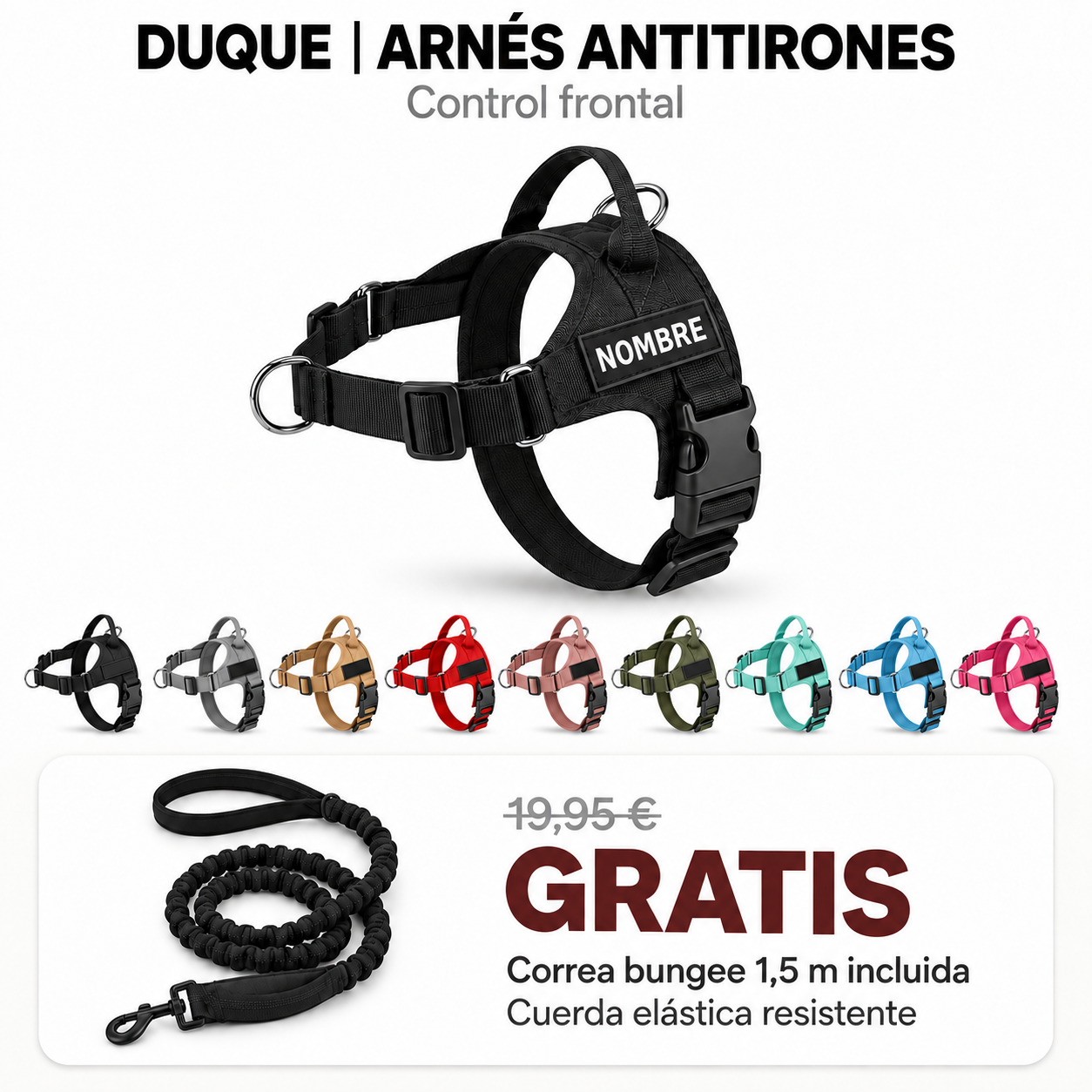 Duque | Arnés anti-tirones con enganche frontal